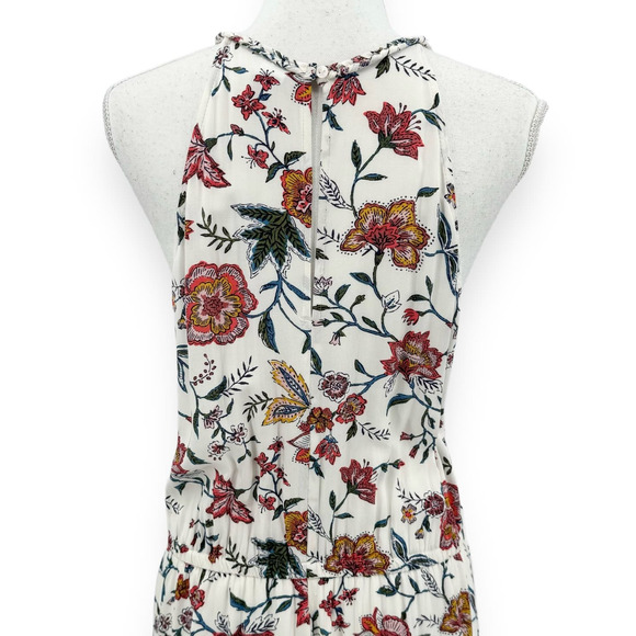 Old Navy Floral Waist Defined Braided Strap Maxi Dress Women's Large Tall White - Picture 7 of 12